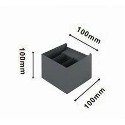 APPLIQUE LED A CUBO 12 WATT LAMPADA QUADRATA GRIGIO DA PARETE INTERNO IP20 00762