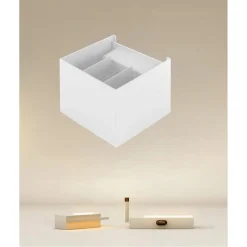 APPLIQUE LED A CUBO 12 WATT LAMPADA QUADRATA BIANCO DA PARETE INTERNO IP20 00748
