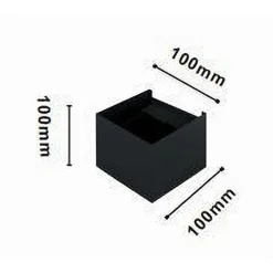 APPLIQUE LED A CUBO 12 WATT LAMPADA QUADRATA NERO DA PARETE INTERNO IP20 00755