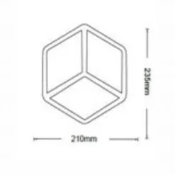 APPLIQUE LED A MURO LAMPADA MODERNA 12W EFFETTO CUBO 3D 3 MODALITÀ LUCE AQ11-3C