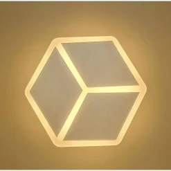 APPLIQUE LED A MURO LAMPADA MODERNA 12W EFFETTO CUBO 3D 3 MODALITÀ LUCE AQ11-3C