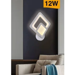 APPLIQUE LED A ROMBO 12 W PARETE LUMETTO ABAT JOUR LUCE 6500K 3000K 4000K E82-B