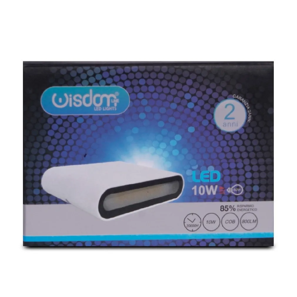 APPLIQUE LED COB 10W QUADRATA BIANCA SLIM UP & DOWN LUCE FREDDA NATURALE XC-9047