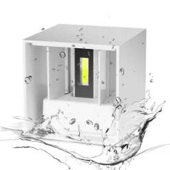 APPLIQUE LED CUBO BIANCO LAMPADA DA PARETE 5W 750LMN LUCE REGOLABILE UPDOWN IP65