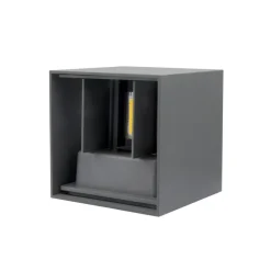 APPLIQUE LED CUBO GRIGIO LAMPADA DA PARETE 5W 750LMN LUCE REGOLABILE UPDOWN IP65