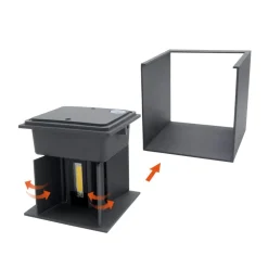 APPLIQUE LED CUBO GRIGIO LAMPADA DA PARETE 12W 1500L LUCE REGOLABILE UPDOWN IP65