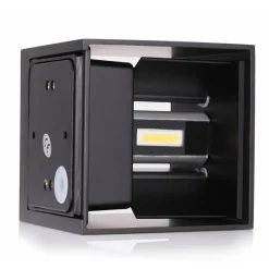 APPLIQUE LED CUBO NERO LAMPADA DA PARETE 5W 750LMN LUCE REGOLABILE UPDOWN IP65