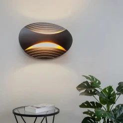 APPLIQUE LED DA MURO DOPPIA EMISSIONE 6 W LAMPADA OVALE 3 MODALITÀ LUCE AQ15-N3C