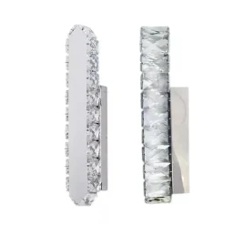 APPLIQUE LED LAMPADA DA PARETE 5W IN ACCIAIO VETRO INTERRUTTORE CCT SWITCH MODERNO AQ21-3C