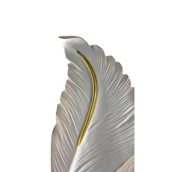 APPLIQUE LED LAMPADA MURO 12W CCT 3 TONALITÀ LUCE DESIGN PIUMA BIANCA ORO RESINA AQ24-B3C