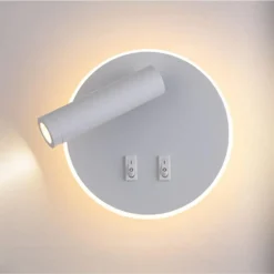 APPLIQUE LED ORIENTABILE DA PARETE DOPPIA FONTE LUMINOSA 8 WATT LUCE CALDA 3000K MR-01