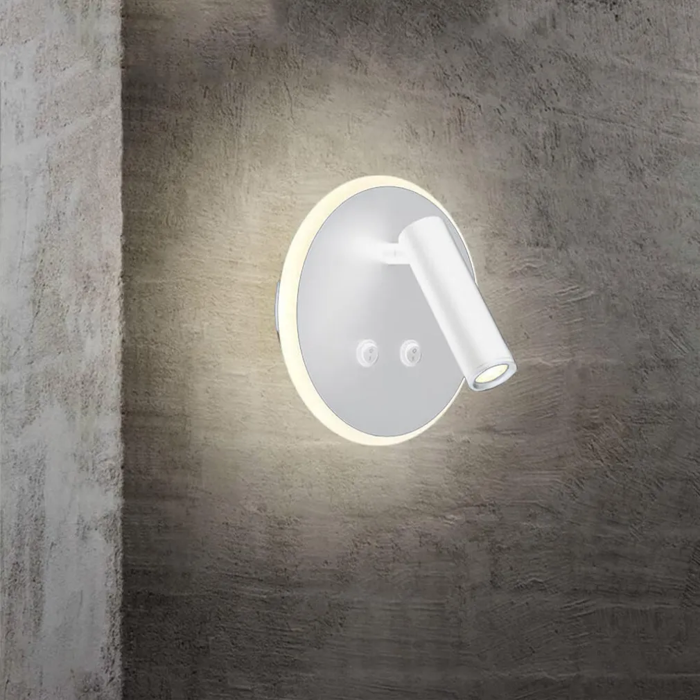 APPLIQUE LED ORIENTABILE DA PARETE DOPPIA FONTE LUMINOSA 8 WATT LUCE CALDA 3000K MR-01