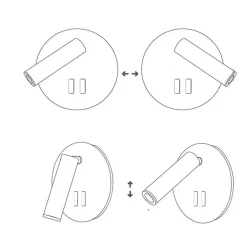 APPLIQUE LED ORIENTABILE DA PARETE DOPPIA FONTE LUMINOSA 8 WATT LUCE CALDA 3000K MR-01