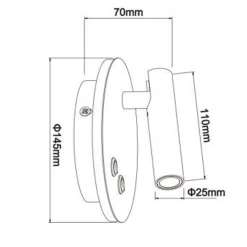 APPLIQUE LED ORIENTABILE DA PARETE DOPPIA FONTE LUMINOSA 8 WATT LUCE CALDA 3000K MR-01