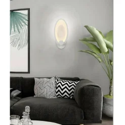 APPLIQUE LED OVALE 9 WATT PARETE LUMETTO LUCE BIANCA FREDDA CALDA NATURALE E25