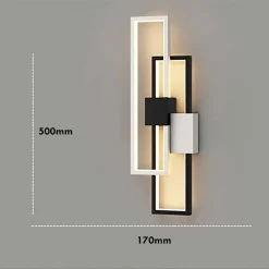 APPLIQUE LED RETTANGOLARE 2X23W CCT 3000K A 6500K PARETE DIMMERABILE TELECOMANDO