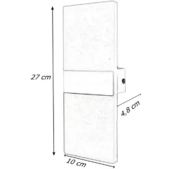 APPLIQUE LED RETTANGOLARE 10W PARETE DOPPIA EMISSIONE 3 COLORAZIONE LUCE E37-C3C