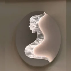 APPLIQUE LED 7W A MURO CON RAFFIGURAZIONE VOLTO DONNA 3 COLORAZIONE LUCE AQ12-3C