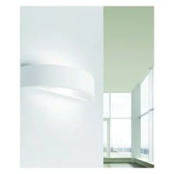 APPLIQUE MURO MODERNO IN GESSO MEZZALUNA SLIM 1XR7S LAMPADA VERNICIABILE GS-E62