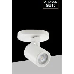 APPLIQUE ORIENTABILE DA SOFFITTO PARETE LAMPADA ATTACCO GU10 BIANCO NERO TH8801