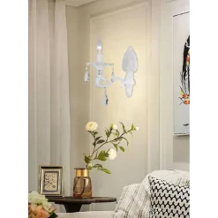 APPLIQUE PARETE A CANDELABRO STILE VINTAGE ATTACCO E14 LAMPADA MURO RETRO' E43-1