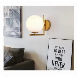 APPLIQUE PARETE ATTACCO G9 SFERA VETRO METALLO ORO LAMPADA MODERNO MINIMAL 32842