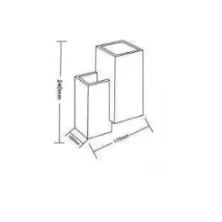 APPLIQUE PARETE IN GESSO 2 RETTANGOLI INCASTONATI BIANCO IP20 GS-E39 VERNICIABILE