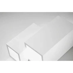 APPLIQUE PARETE IN GESSO 2 RETTANGOLI INCASTONATI BIANCO IP20 GS-E39 VERNICIABILE