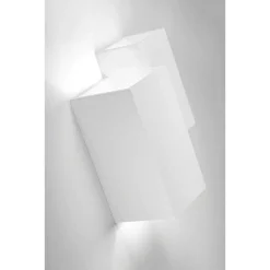 APPLIQUE PARETE IN GESSO 2 RETTANGOLI INCASTONATI BIANCO IP20 GS-E39 VERNICIABILE