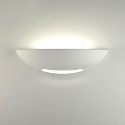 APPLIQUE PARETE MEZZA LUNA GESSO DOPPIA EMISSIONE VERNICIABILE ATTACCO R7S