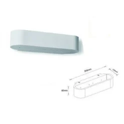 APPLIQUE PARETE MODERNO IN GESSO OVALE ATTACCO 1XR7S VERNICIABILE LAMPADA GS-E63