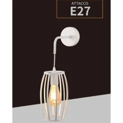 APPLIQUE PARETE PENDENTE A FORMA OVALE 3D STILE MINIMAL PORTALAMPADA ATTACCO E27 AQ53