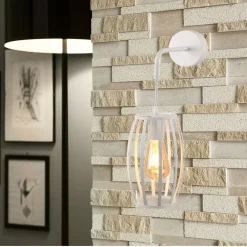 APPLIQUE PARETE PENDENTE A FORMA OVALE 3D STILE MINIMAL PORTALAMPADA ATTACCO E27 AQ53