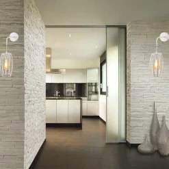 APPLIQUE PARETE PENDENTE A FORMA OVALE 3D STILE MINIMAL PORTALAMPADA ATTACCO E27 AQ53