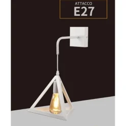 APPLIQUE PARETE PENDENTE FORMA TRIANGOLARE 3D STILE MINIMAL PORTALAMPADA ATTACCO E27 AQ54