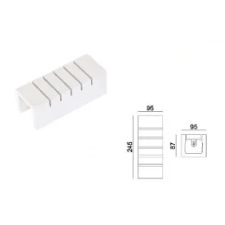 APPLIQUE PARETE UP E DOWN IN GESSO VERNICIABILE RETTANGOLO INTAGLIATO G9 GS-E52