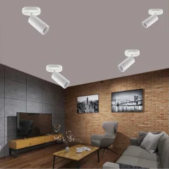 APPLIQUE PLAFONIERA ORIENTABILE DA SOFFITTO PARETE 1 DIFFUSORE LAMPADA GU10 TS-1