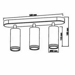 APPLIQUE PLAFONIERA ORIENTABILE DA SOFFITTO PARETE 3 DIFFUSORI LAMPADA GU10 TS-3
