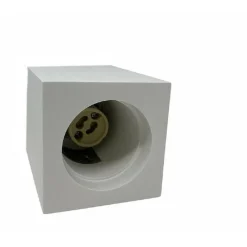 APPLIQUE SOFFITTO PORTAFARETTO IN GESSO A CUBO VERNICIABILE ATTACCO GU10 GS-C14