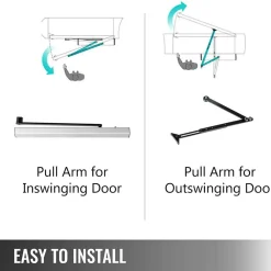 APRIPORTA AUTOMATICO MAGNETICO A BATTENTE 50 W REGOLABILE A 120 GRADI IN ACCIAIO