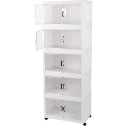 ARMADIETTO PIEGHEVOLE IN PLASTICA CON 4 RUOTE MOBILI CONTENITORI ORGANIZZAZIONE CASA UFFICIO