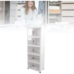 ARMADIETTO PIEGHEVOLE IN PLASTICA CON 4 RUOTE MOBILI CONTENITORI ORGANIZZAZIONE CASA UFFICIO