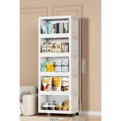 ARMADIETTO PIEGHEVOLE IN PLASTICA CON 4 RUOTE MOBILI CONTENITORI ORGANIZZAZIONE CASA UFFICIO