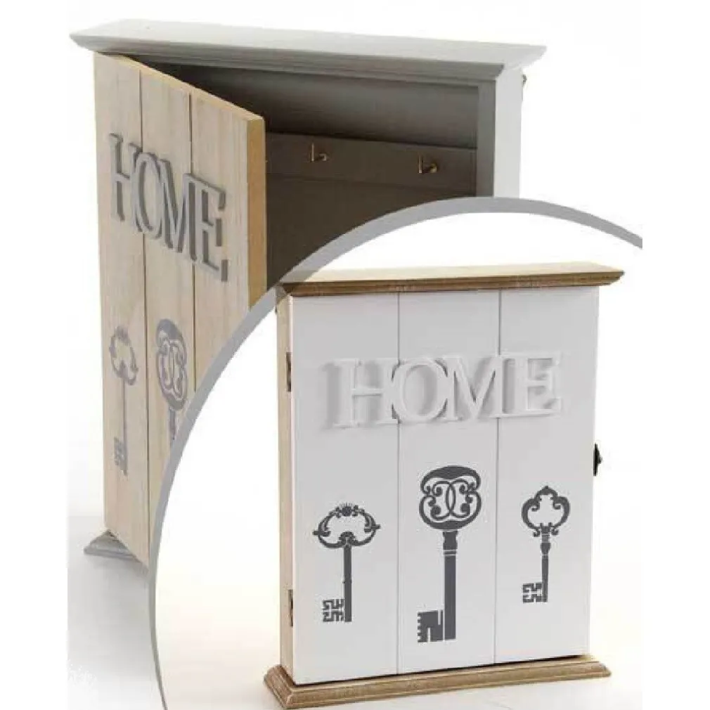 ARMADIETTO PORTACHIAVI PARETE APPENDINO HOME 22X6X27CM SHABBY CHIC COL ASS 765896