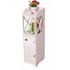 ARMADIETTO PORTAOGGETTI RIPIANI PORTA CARTA IGIENICA ORGANIZER DA BAGNO PER PICCOLI SPAZI