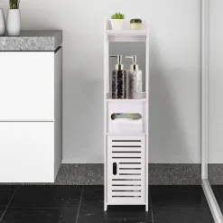 ARMADIETTO PORTAOGGETTI RIPIANI PORTA CARTA IGIENICA ORGANIZER DA BAGNO PER PICCOLI SPAZI