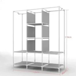 ARMADIO GUARDAROBA APPENDIABITI IN TESSUTO ACCIAIO SMONTABILE ABITI 3 ANTE PER CAMERA