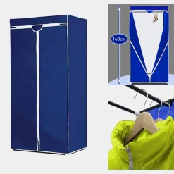 ARMADIO GUARDAROBA SALVASPAZIO CON COPERTURA 75X50X160CM ABITI VESTITI ORGANIZER