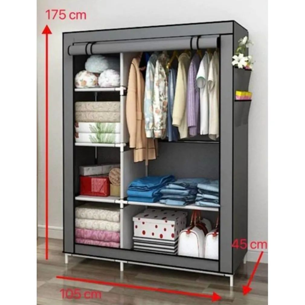 ARMADIO GUARDAROBA TESSUTO APPENDIABITI ACCIAIO SMONTABILE ABITI 2 ANTE