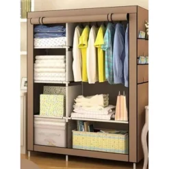 ARMADIO GUARDAROBA TESSUTO APPENDIABITI ACCIAIO SMONTABILE ABITI 2 ANTE